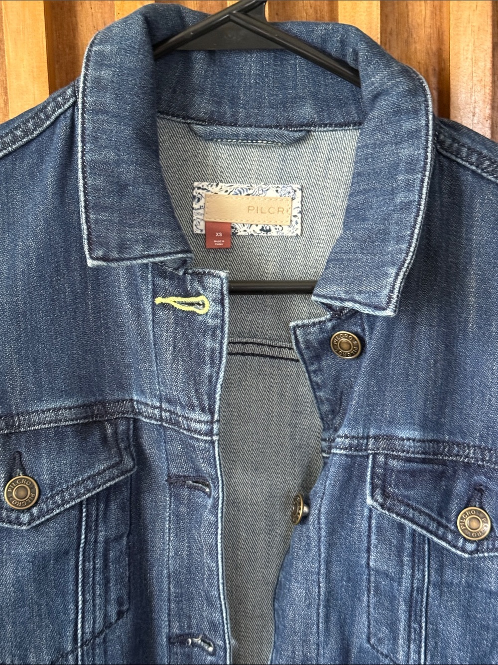 ANTHROPOLOGIE X Pilcro Farrah Relaxed Organic Cotton Denim Jacket. XS Run Big - Picture 4 of 10